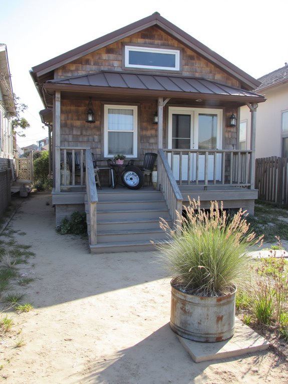 rustic metal beach house design