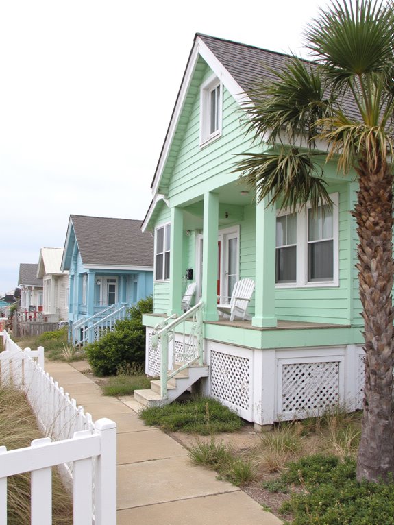 seafoam green beach houses