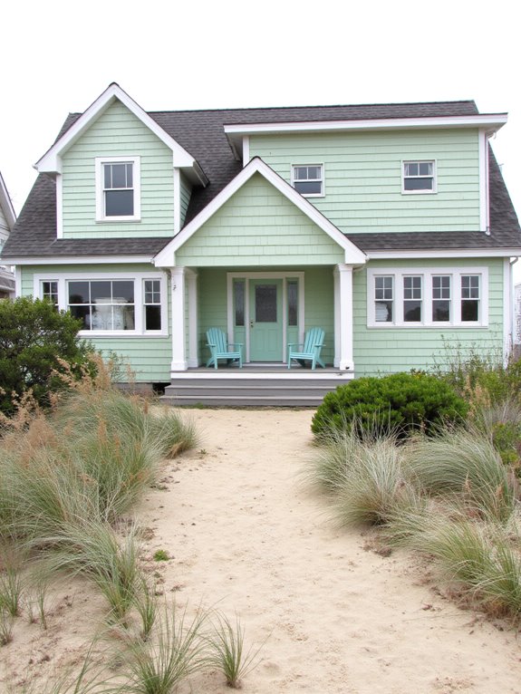 seafoam green beach houses