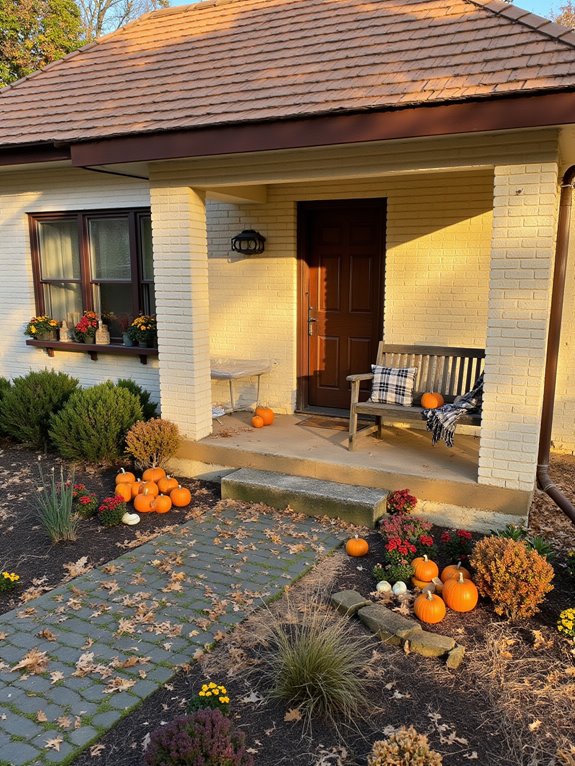 seasonal brick house decor