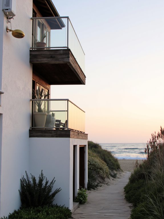 sleek glass balustrade balconies