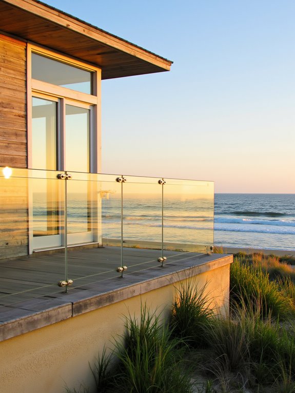 sleek glass railings enhance views