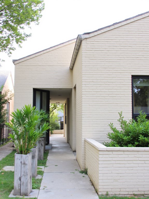 sleek minimalist beige brick