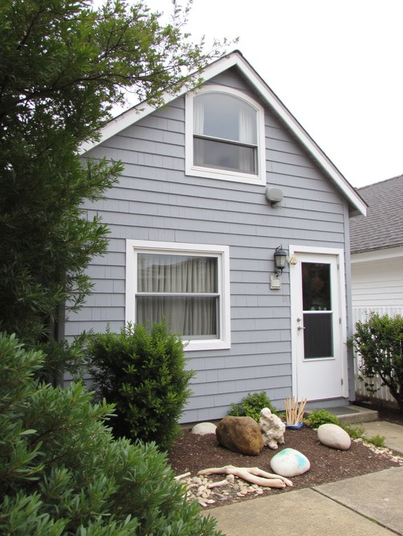 soft gray enhances curb appeal