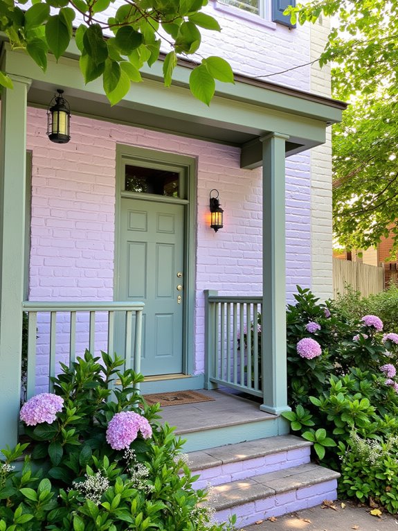 soft pastel exterior charm