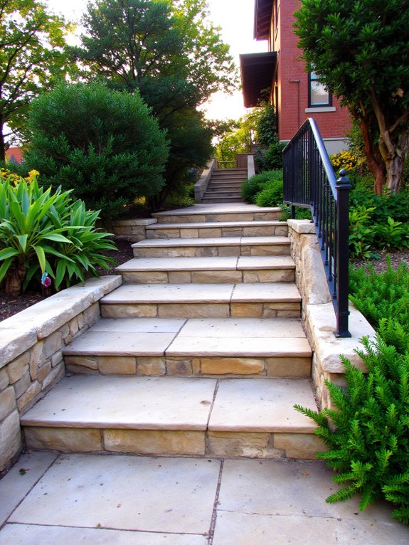stone walkways painted borders