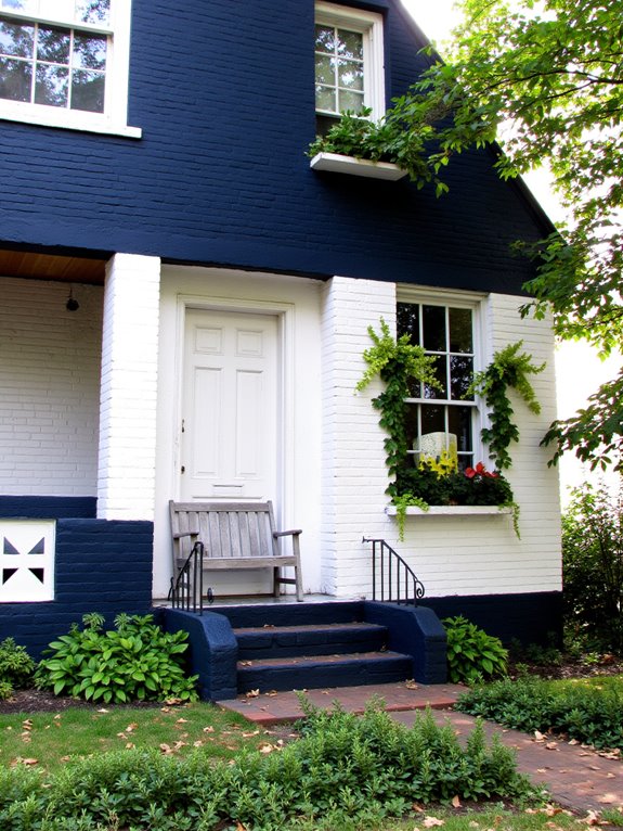 striking two tone brick design