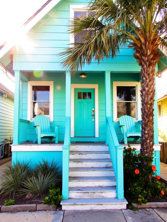stunning turquoise beach houses