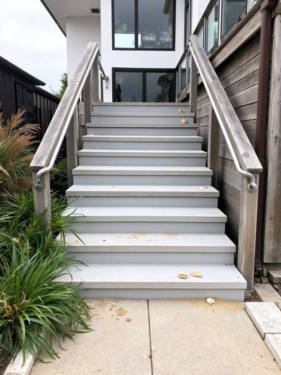 stylish concrete beach stairs