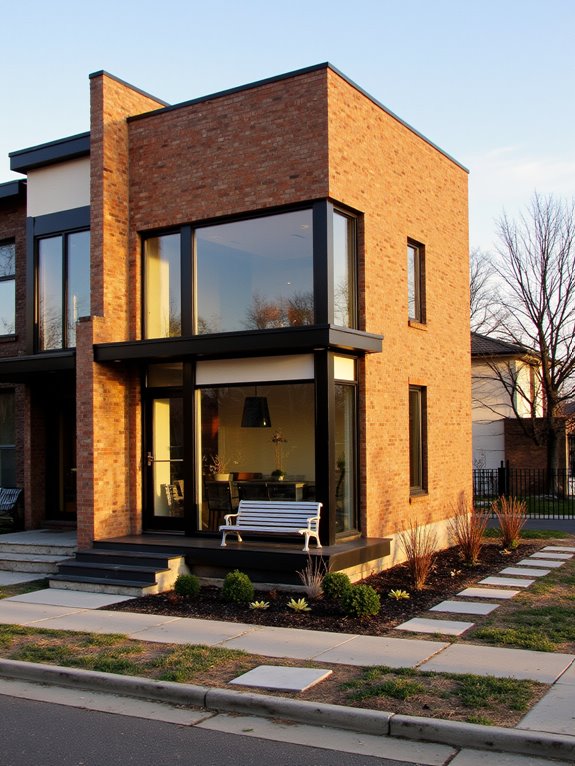 tan brick contemporary architecture