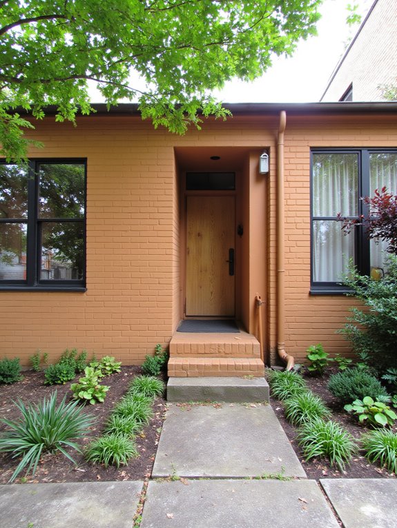 tan brick minimalist charm