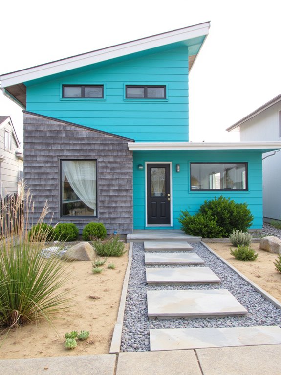 teal accents enhance serenity