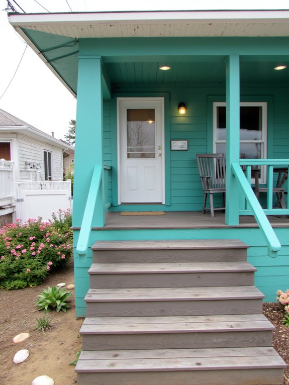 teal enhances beach house appeal