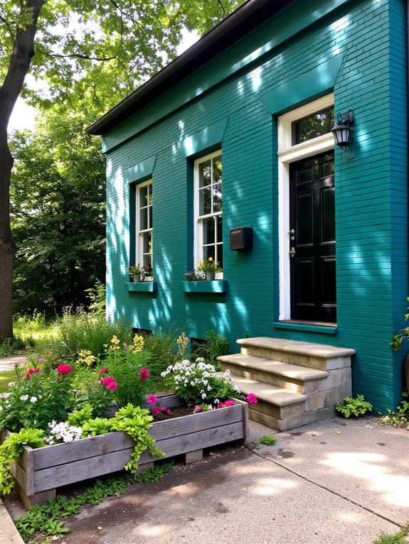 teal green home transformation