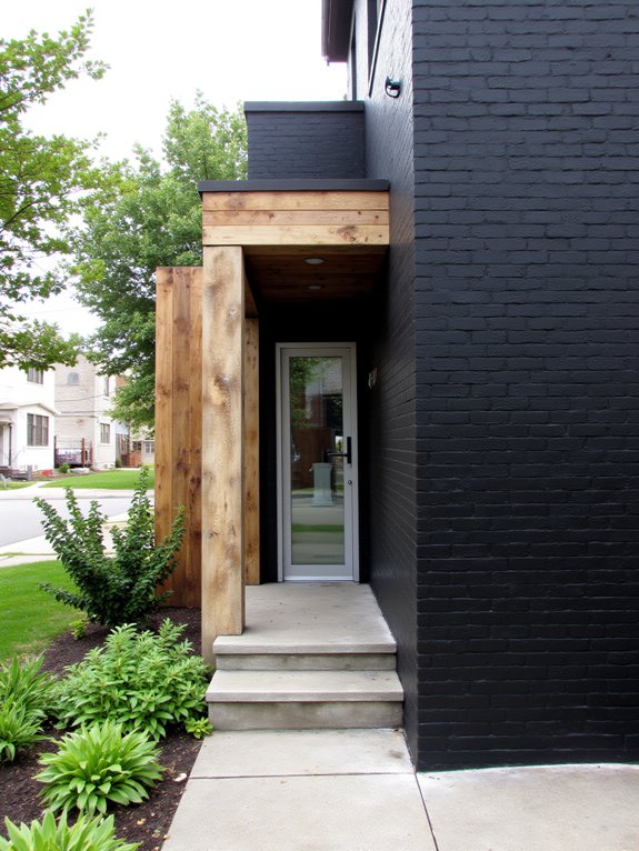 textural contrast with materials