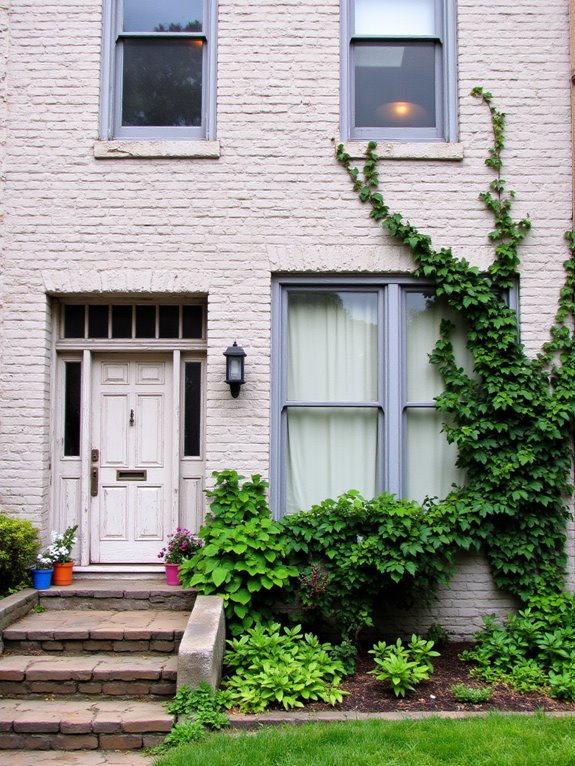 texture enhances painted brick