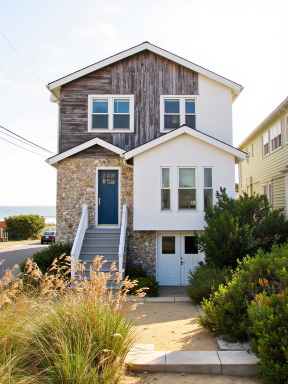 textured cladding enhances beach houses