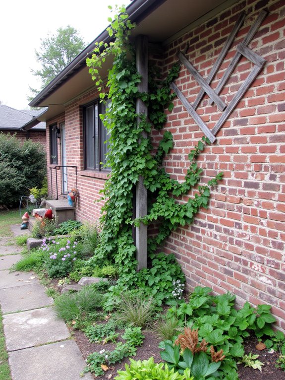 trellis with colorful vines
