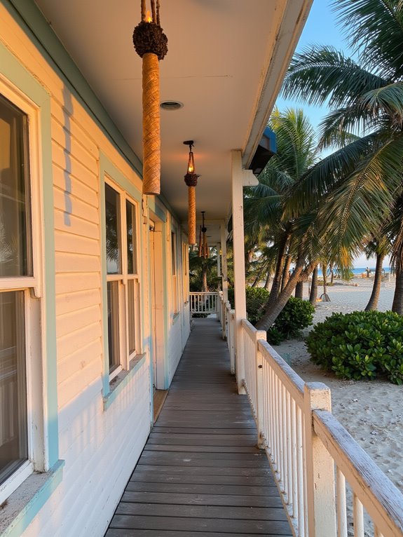 tropical ambiance with tiki torches
