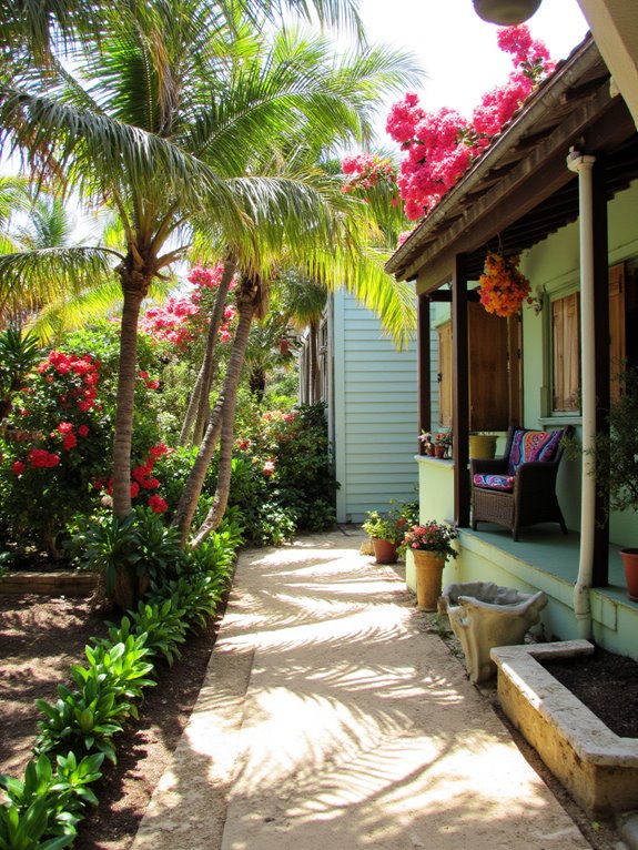 tropical landscaping enhances charm