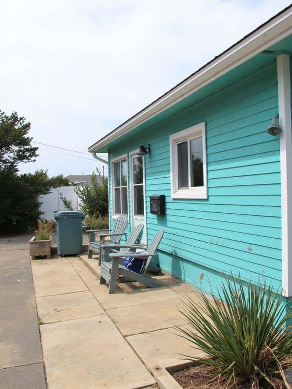 turquoise enhances beach house serenity