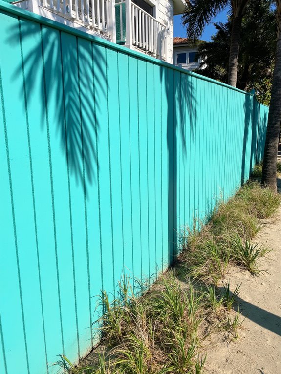 turquoise fencing for privacy