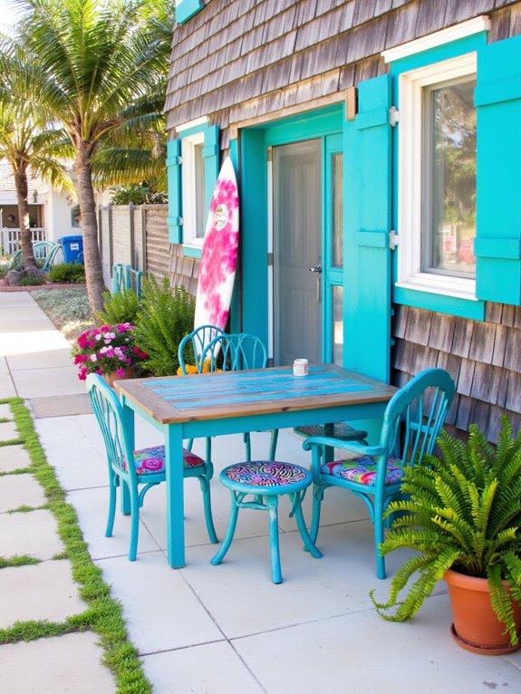 turquoise furniture for outdoors