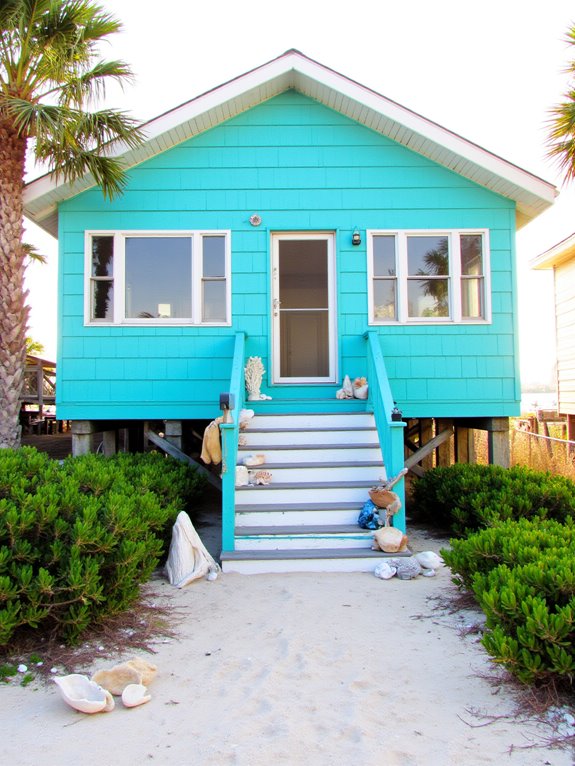 turquoise siding coastal appeal