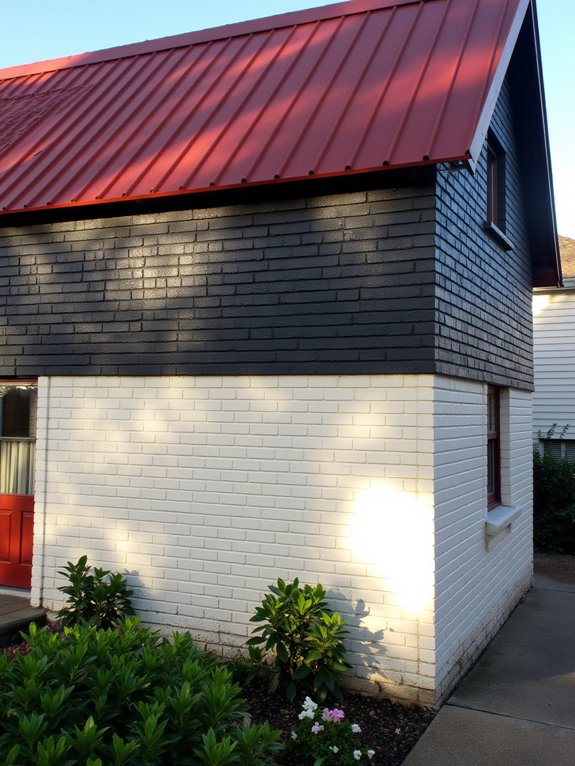 two tone painted brick styles