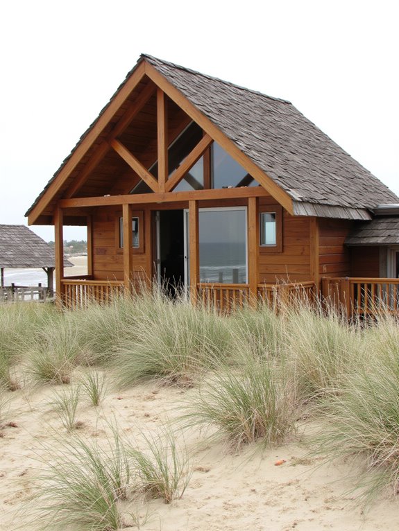 unique wooden beach roofs