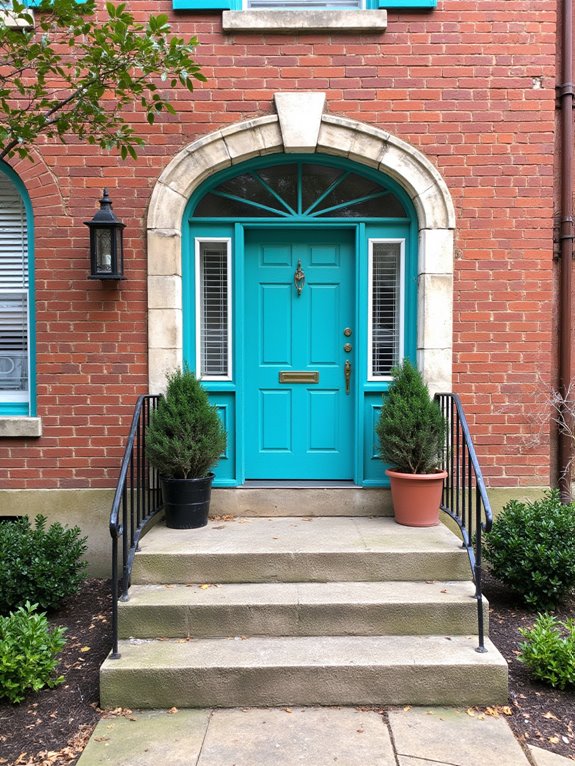 vibrant aqua brick contrast