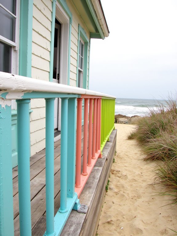 vibrant beach house railings