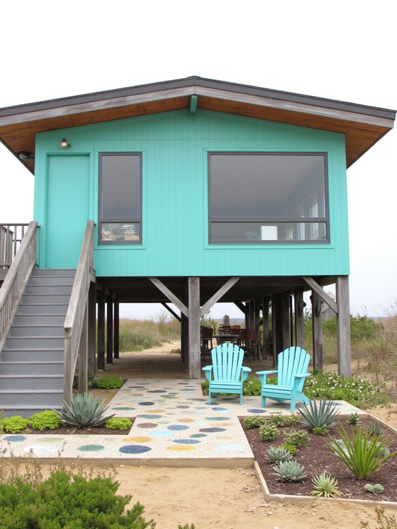 vibrant coastal home exterior