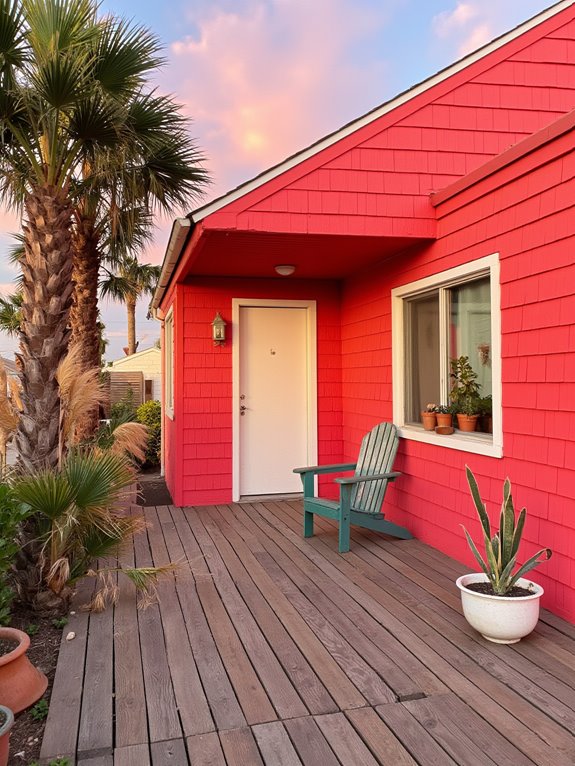 vibrant coral beach home