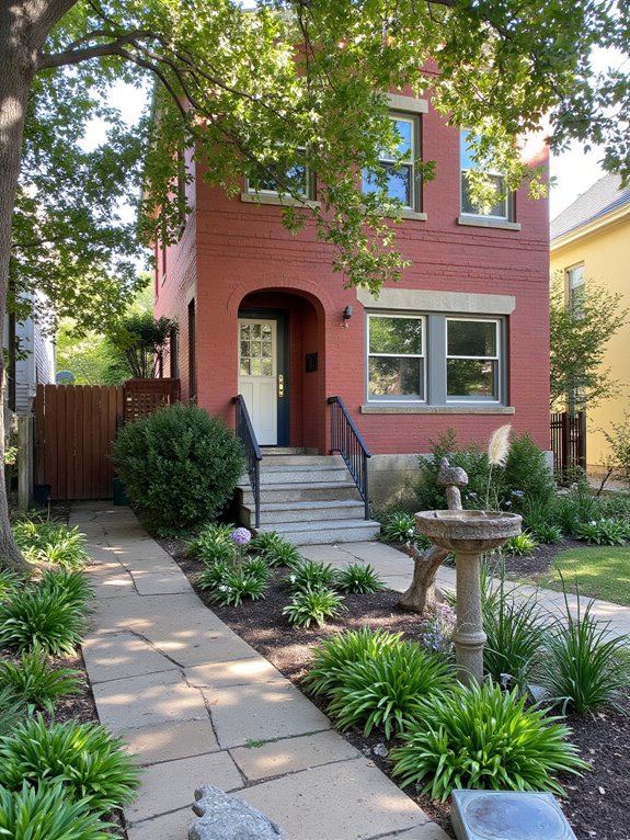 vibrant flower beds enhance