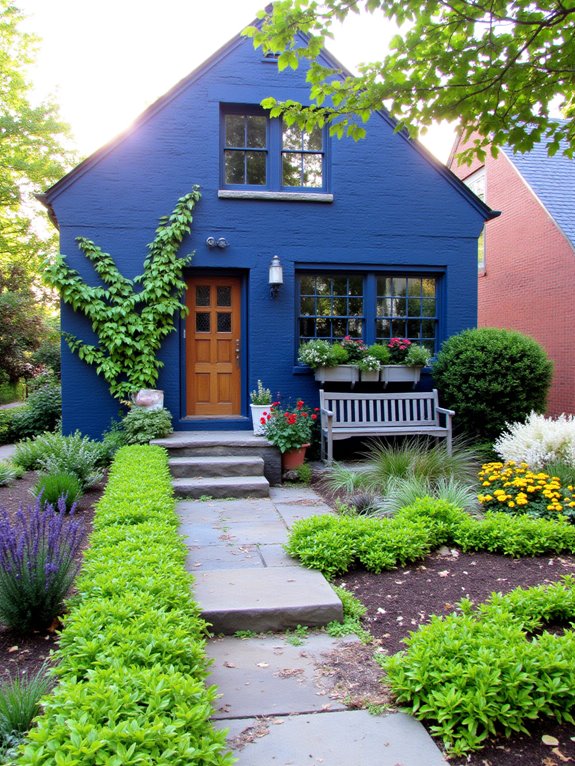 vibrant plants enhance navy