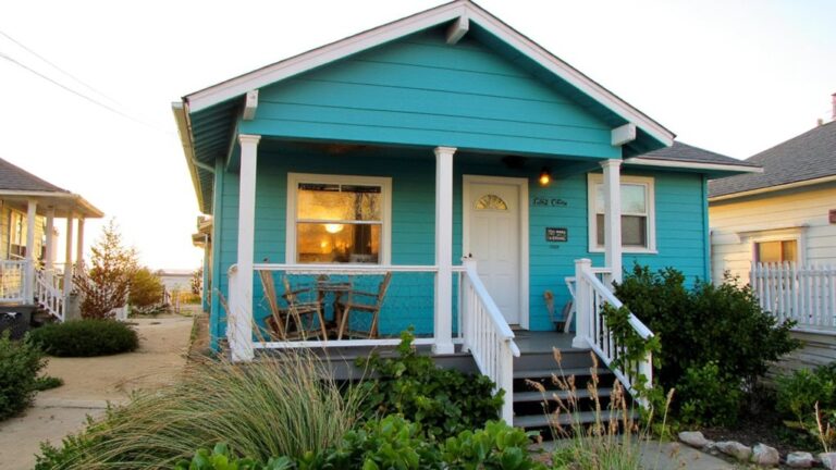 19 Vibrant Teal Beach House Exterior Looks For A Fresh Pop Of Color vibrant teal beach houses