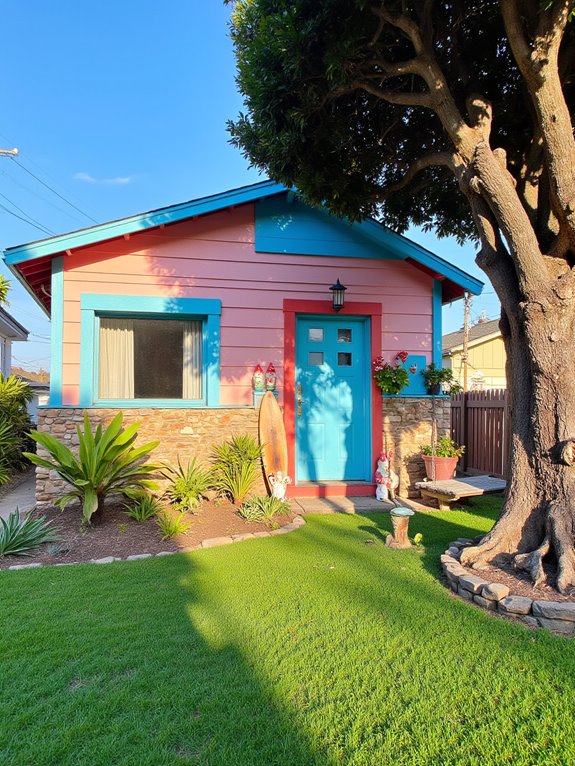 vibrant whimsical beach landscaping