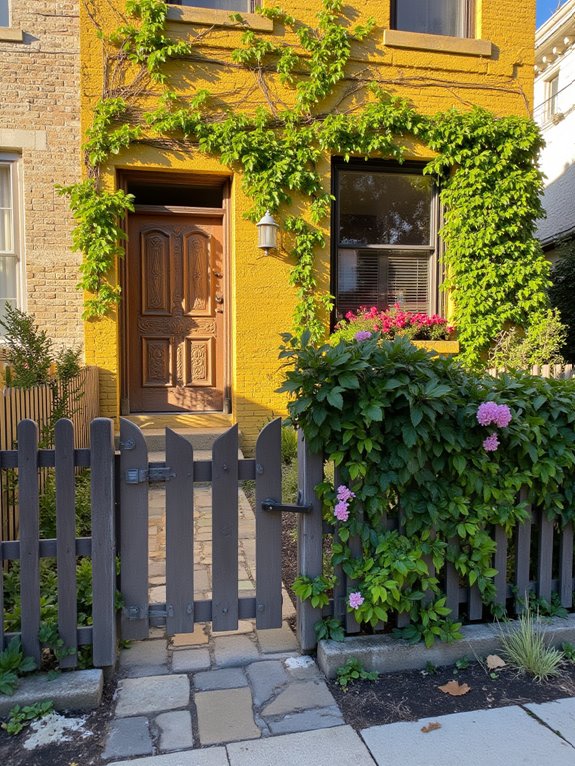 vibrant yellow brick homes