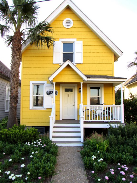 vibrant yellow coastal retreat