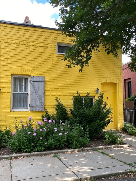 vibrant yellow exterior transformation