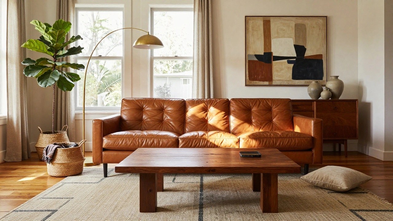 16 Leather Couch Living Room Decor Ideas