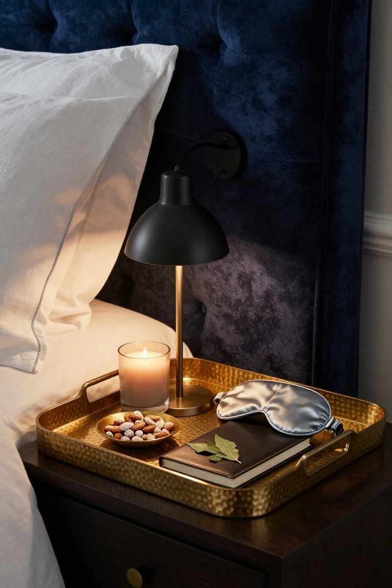 Bedside Tray for Evening Wind-Down