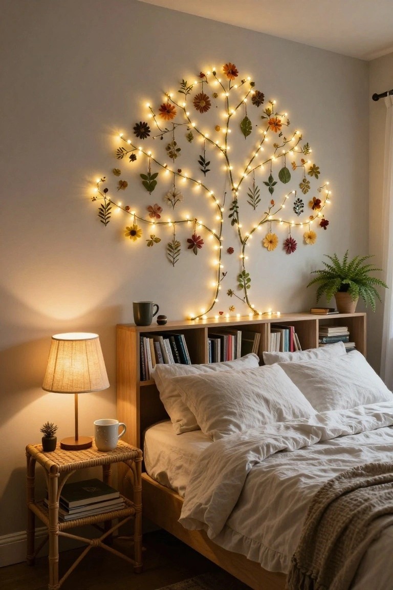 Fairy Light Tree from Dried Leaves