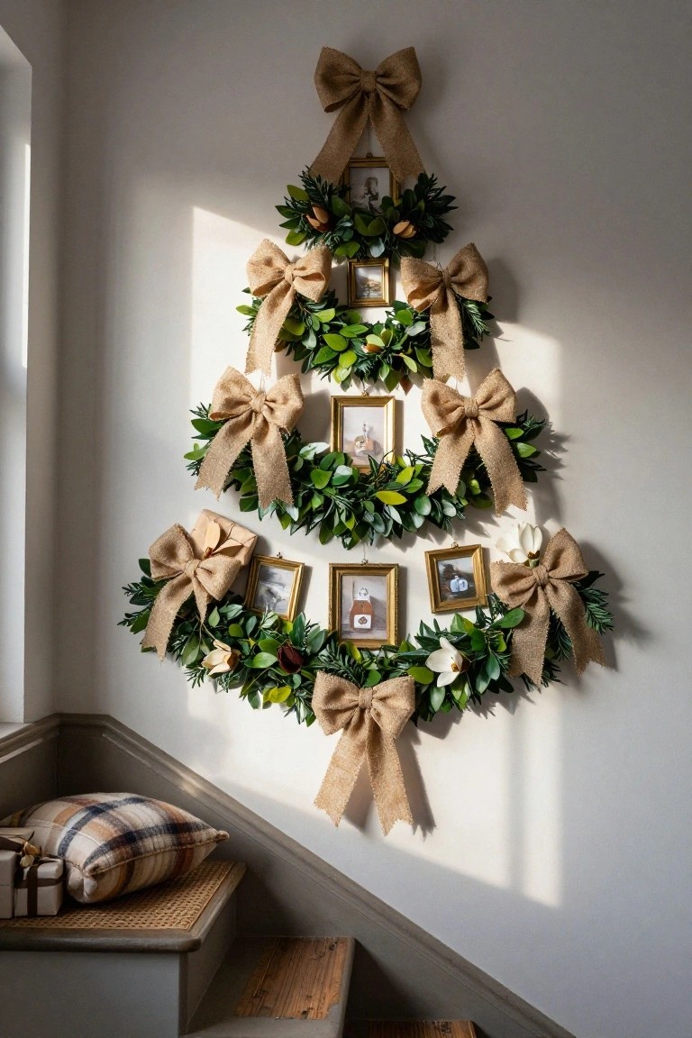 Wall Christmas Tree from Wreaths