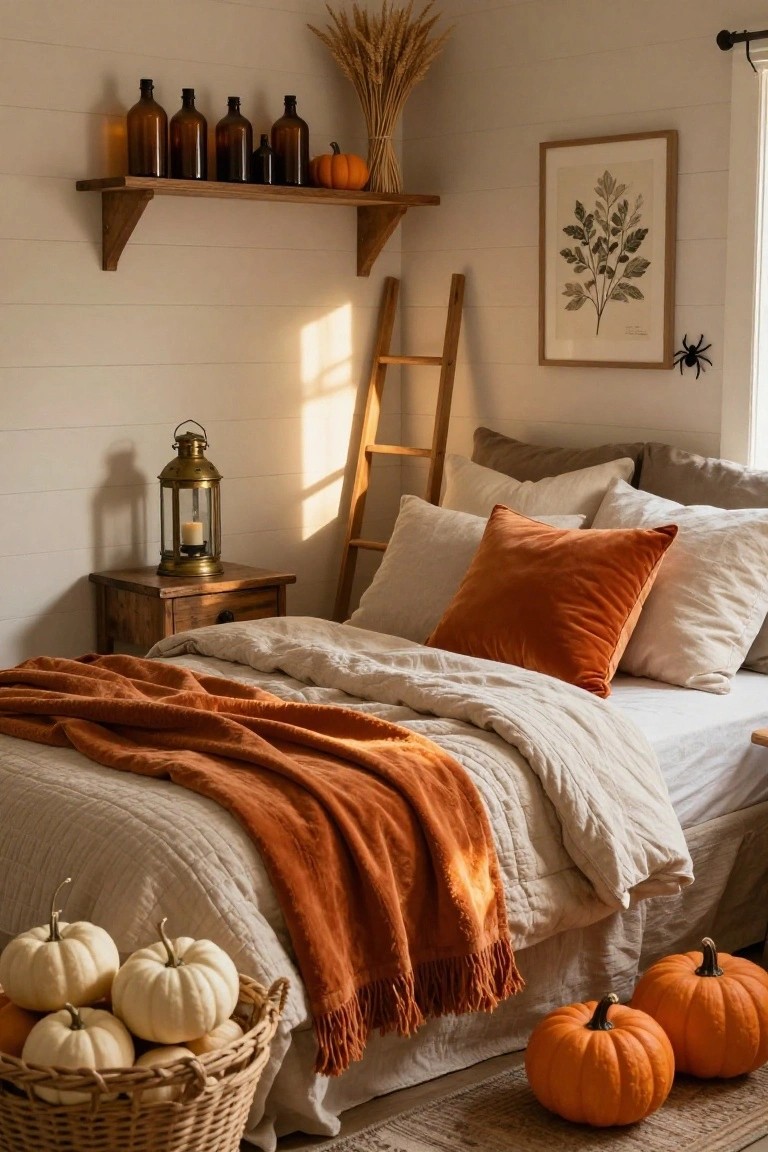 Cozy Pumpkins by the Bed