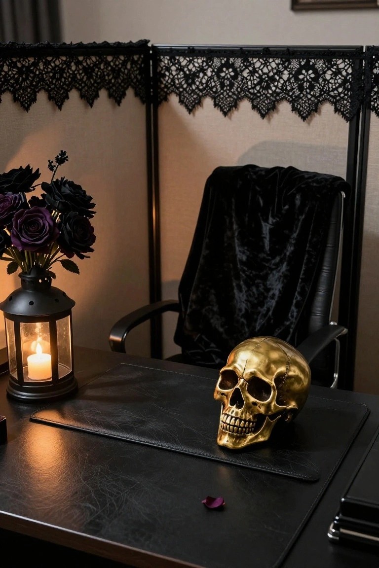 Golden Skull Desk Centerpiece