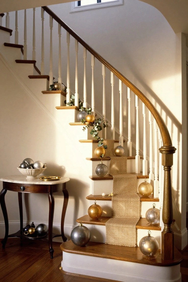 Glass Ornaments on Stair Railings