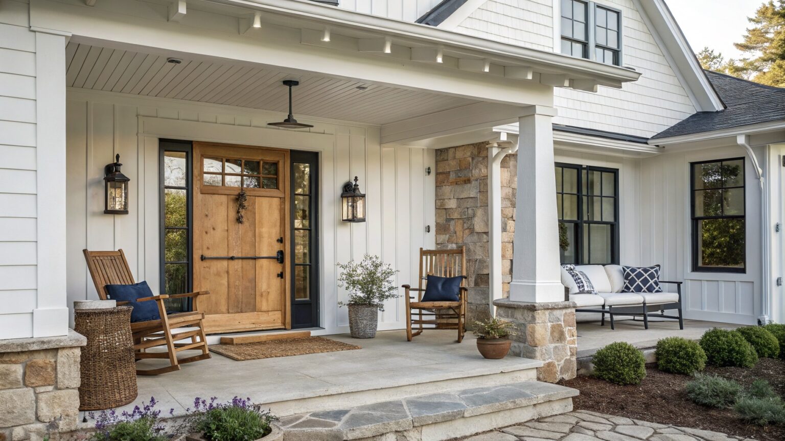 18 Modern Farmhouse Front Porch Ideas That Welcome You Home