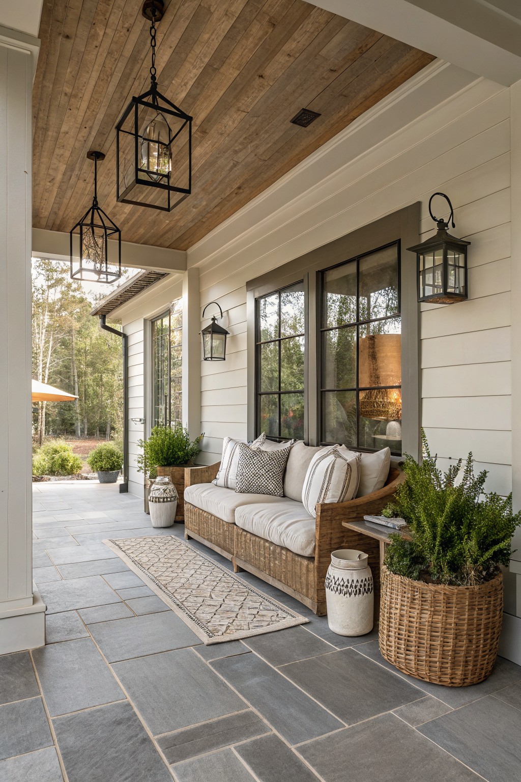 Rattan Sofa for Porch Lounging